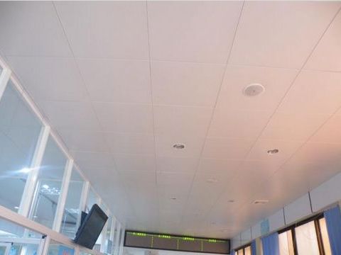 The decorative effect diagram of square perforated acoustic aluminum clip-in ceiling tile