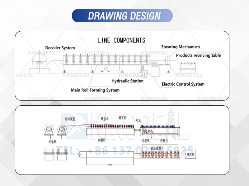 roll forming machine drawing design