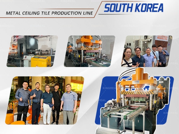 Korean Customers Visit -- Full Auto Drop Metal Ceiling Tile Production Line