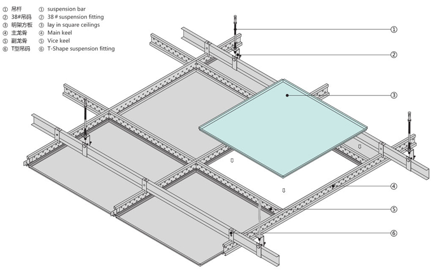 installation of LAY IN ceiling tile